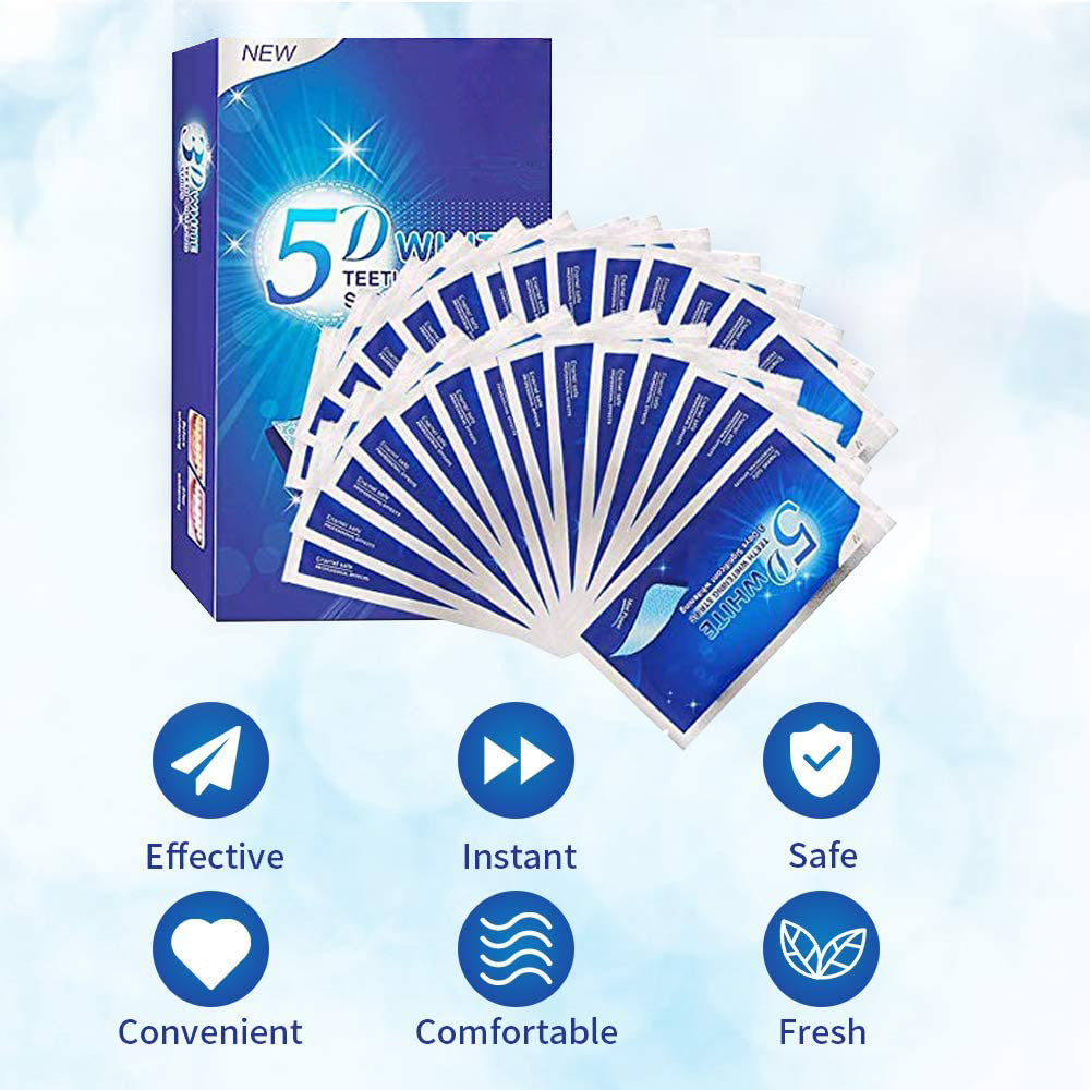5D White Teeth Whitening Strip - Teeth Whitening Strips Permanent ulasan dan harga