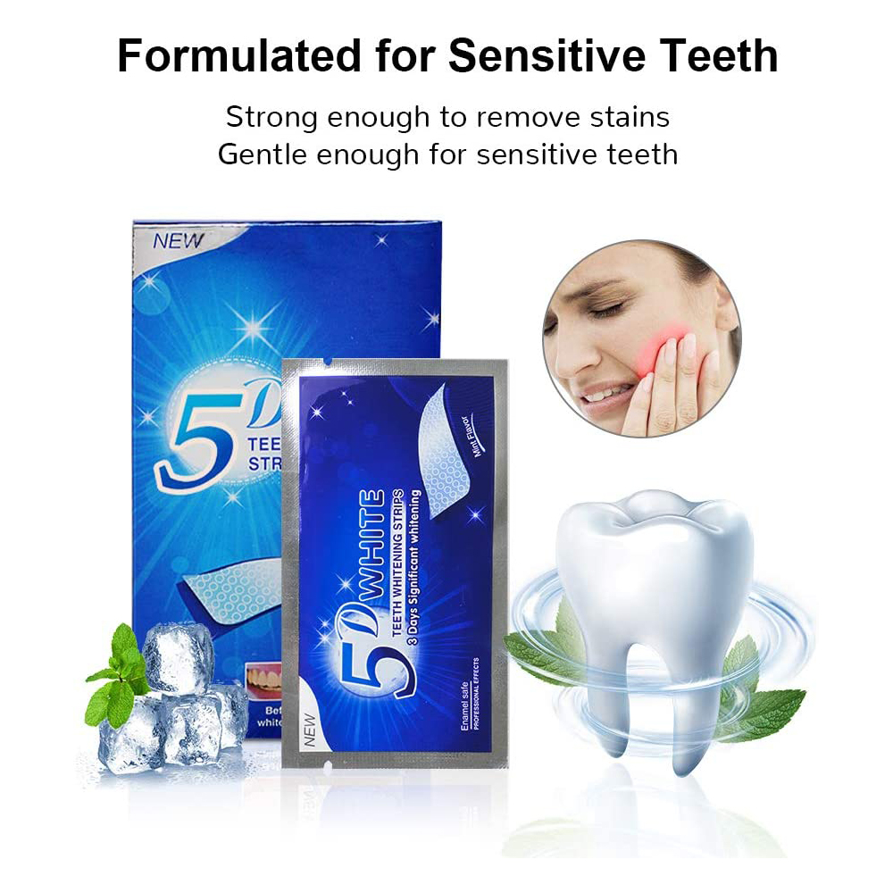 5D White Teeth Whitening Strip - Teeth Whitening Strips Permanent ulasan dan harga