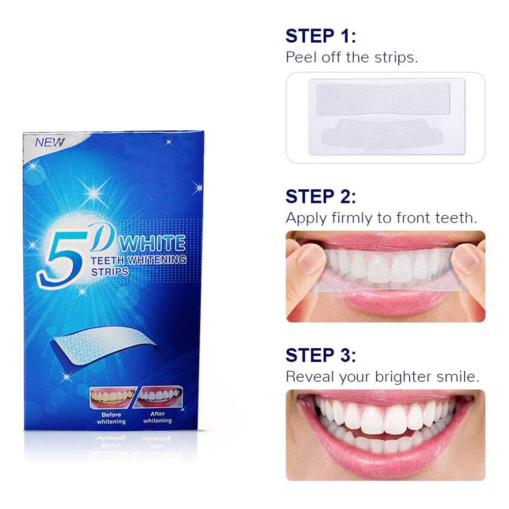 5D White Teeth Whitening Strip - Teeth Whitening Strips Permanent ulasan dan harga
